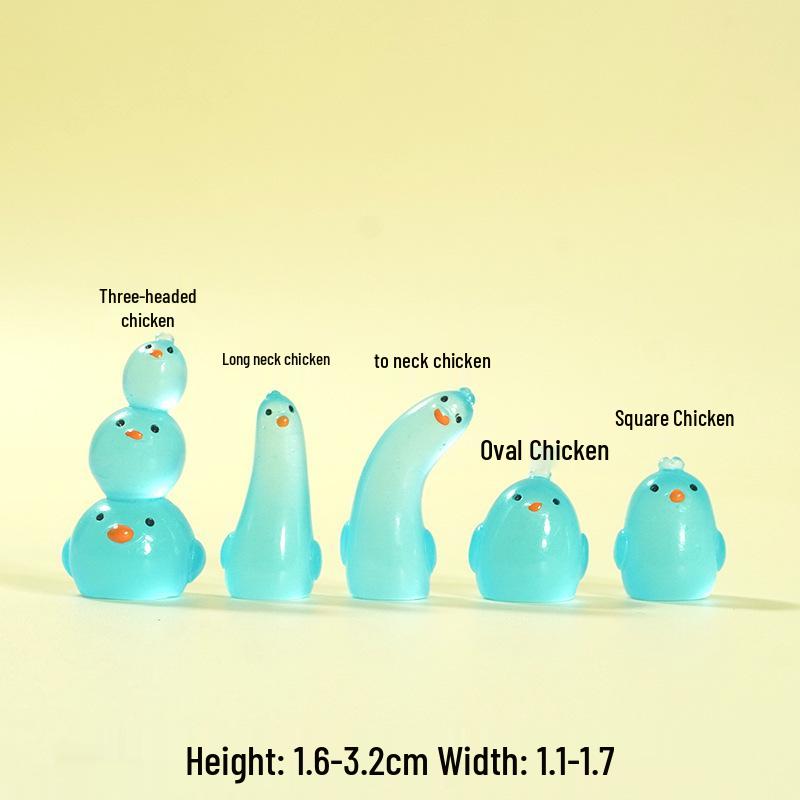 Illuminated DIY Resin Car Interior Decorations - Cartoon Chicken Ornaments