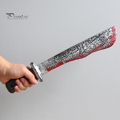 Decorative Bloody Axe Realistic Looking Eco-friendly Plastic Halloween Bloody Fake Machetes Toy for Home