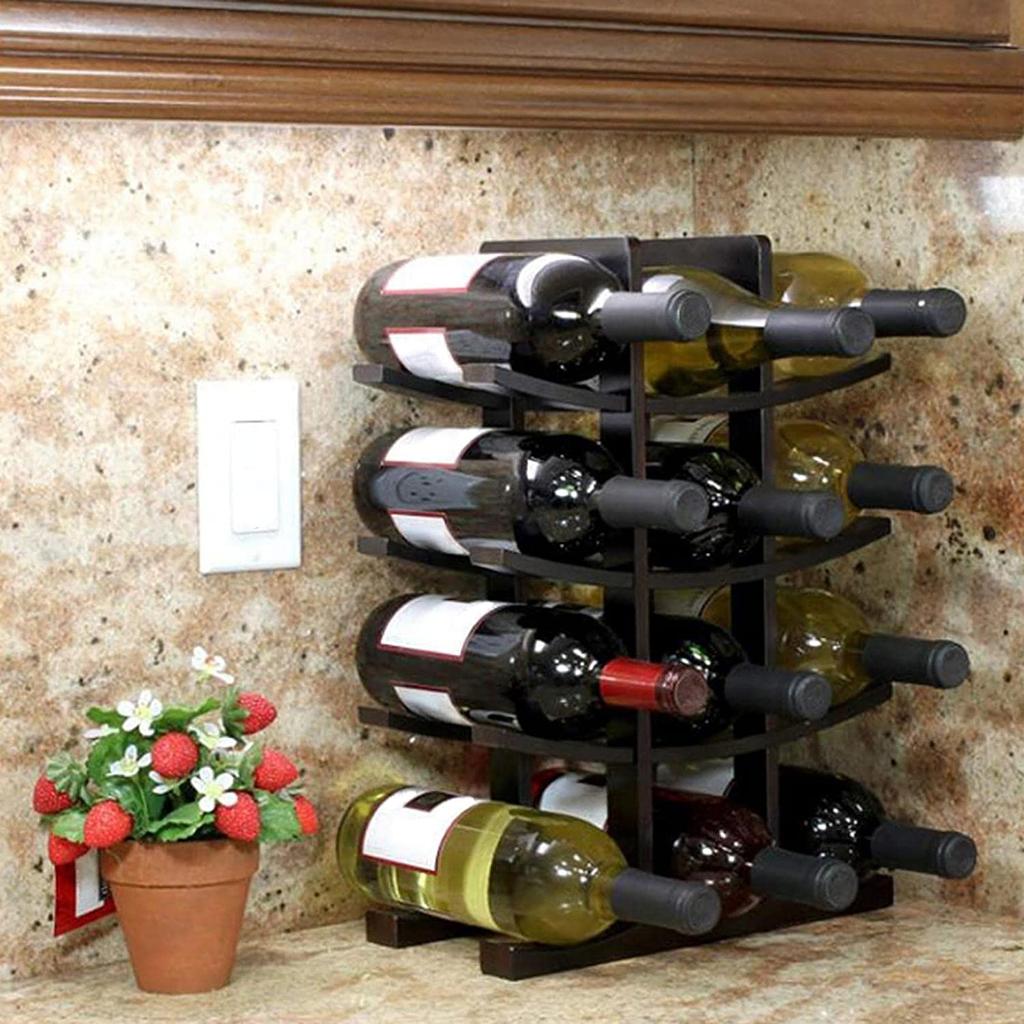 Todgar Bamboo Wine Rack Black