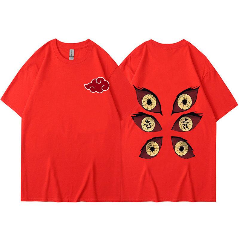 Harajuku Mens T-shirt Anime Naruto Manga Graphic Tees Shirt Cotton Casual Cartoon Short-Sleeves Summer Tshirts Unisex Streetwear Kids Tops