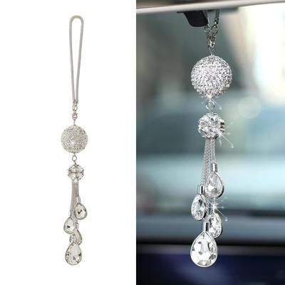 Bling And Drops Car Accessories, Decoration Pendant Crystal Rhinestone Shiny Ornament