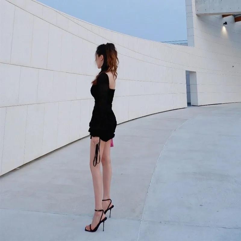 Fashion Shoes for Women Buckle Strap Solid Women's Sandals Peep Toe Thin Heels Super High Pump Women Square Toe Heeled Sandals