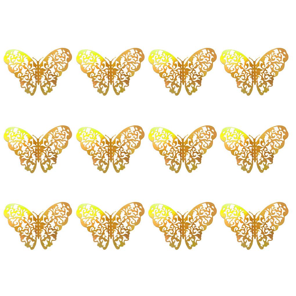 12 Pieces/Set Insect Shape Wall Sticker Hollow Decorative Glossy ulation Vivid Lifelike Home Festival Decal Ornament