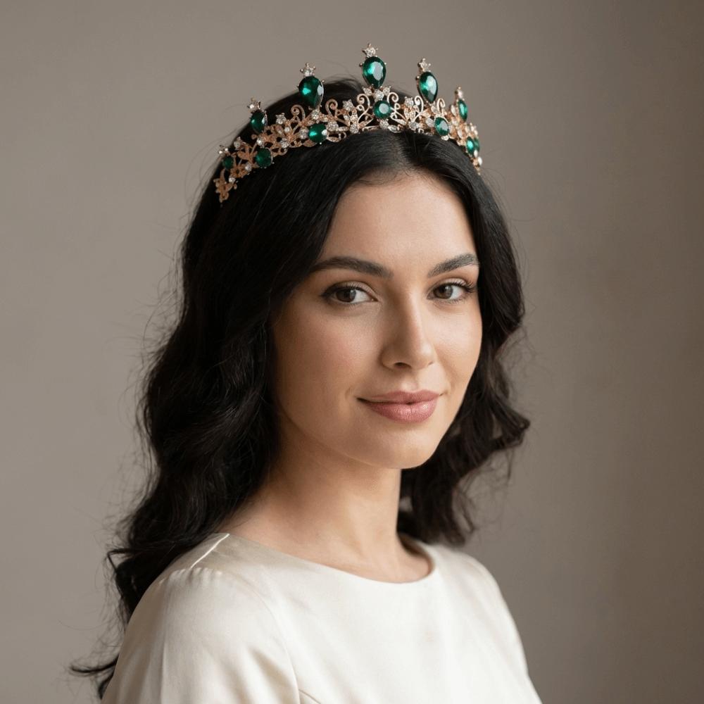 Water Drop Shape Bridal Crown Zinc Zinc Alloy Diadem Headwear Decorations Headband Wedding Tiaras  Birthday