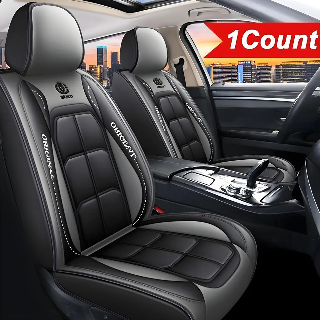 Coprisedile Premium Set Completo Protezioni Trapuntate in Pelle PU per Davanti/Dietro Cuscino per la Maggior Parte dei Modelli di Auto sul Mercato