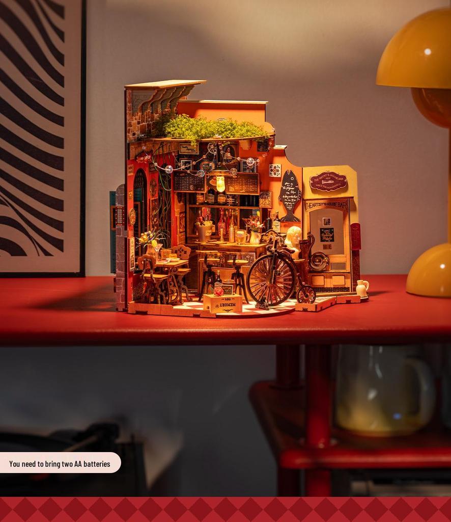 Rolife DIY Cheers Bar Miniature: Assembly Model House Gift for Girls