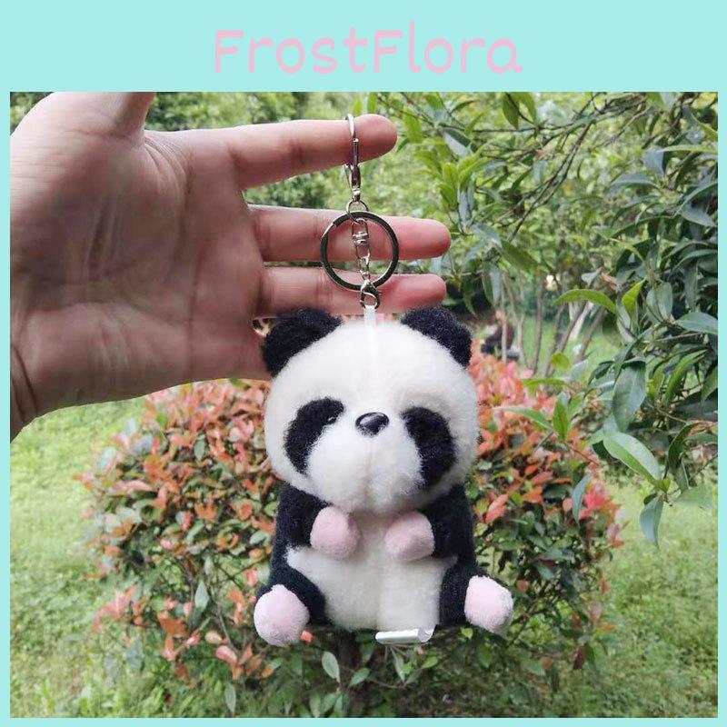 Sweet And Colorful Cow And Panda Plush Toy Keychain With Soft Pp Cotton Filling