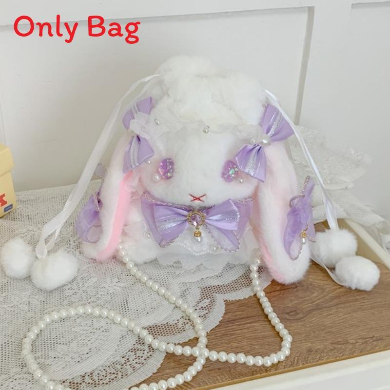 Lolita Plush Bunny Bag With Bow For Daily Use And Collectors Style