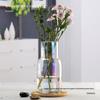 Transparent Minimalist Glass Vase for Office Decoration with Fresh or Dried Flowers