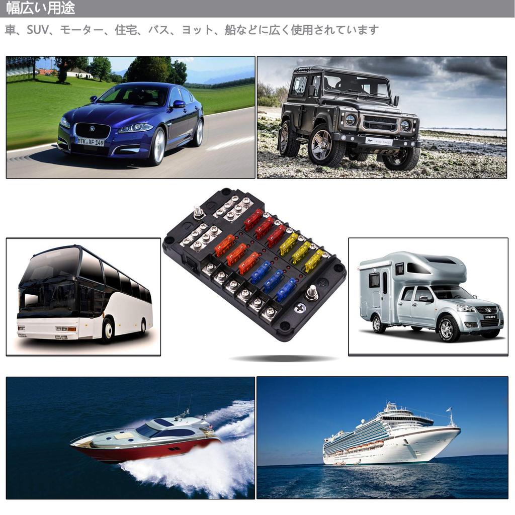 BlueFire Newest 6-Way Circuit Car and Boat Fuse Box Holder