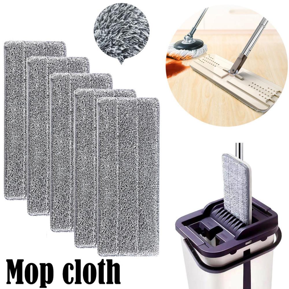 4pcs Hand-Free Mop Cloths Clip-On Fine Fibre Replacement Cloths Strongly Absorbent To Remove Dirt Household Cleaning Mop Tools