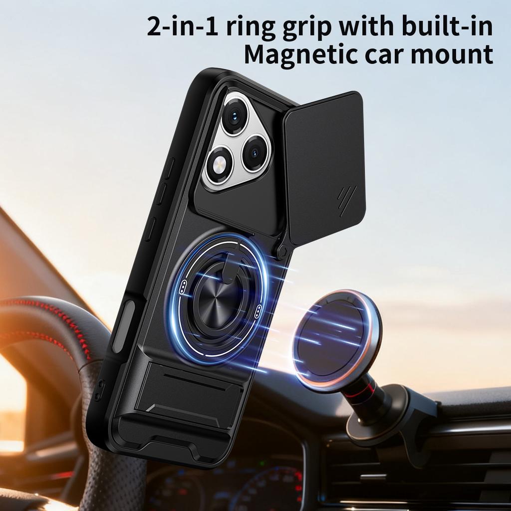 Funda for Honor 400 Lite Case Rotatable Slide Camera Protection Ring Stand Shockproof Cover Capa Funda
