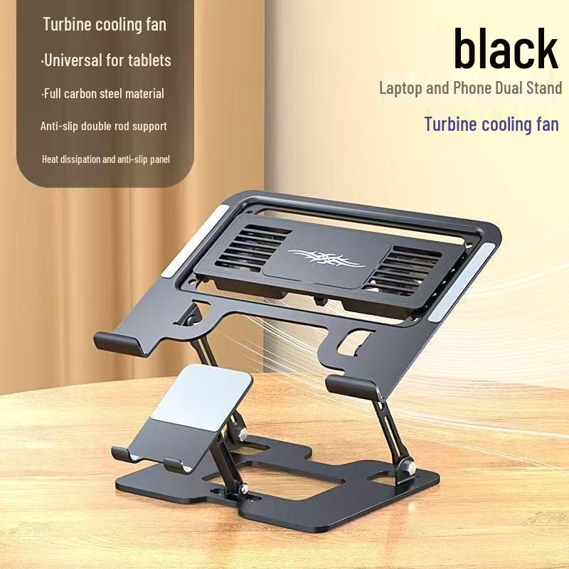 2-in-1 Leiser Kühlständer mit Lüfter für Laptops und Mobiltelefone