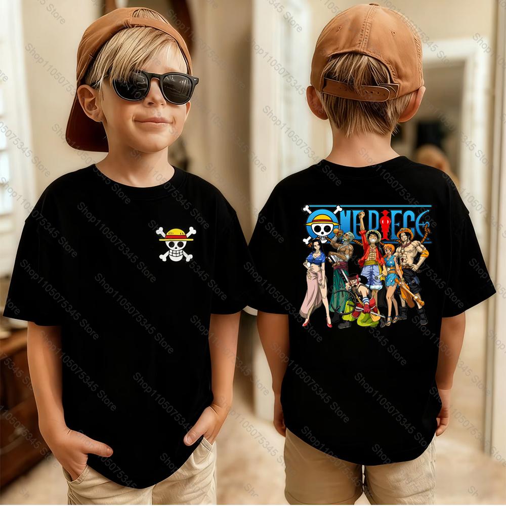 One Piece Japanese Anime Printed Mens TShirt Roronoa Zoro Boy Childrens Harajuku Short Sleeve Kids Luffy Tshirt Clothing