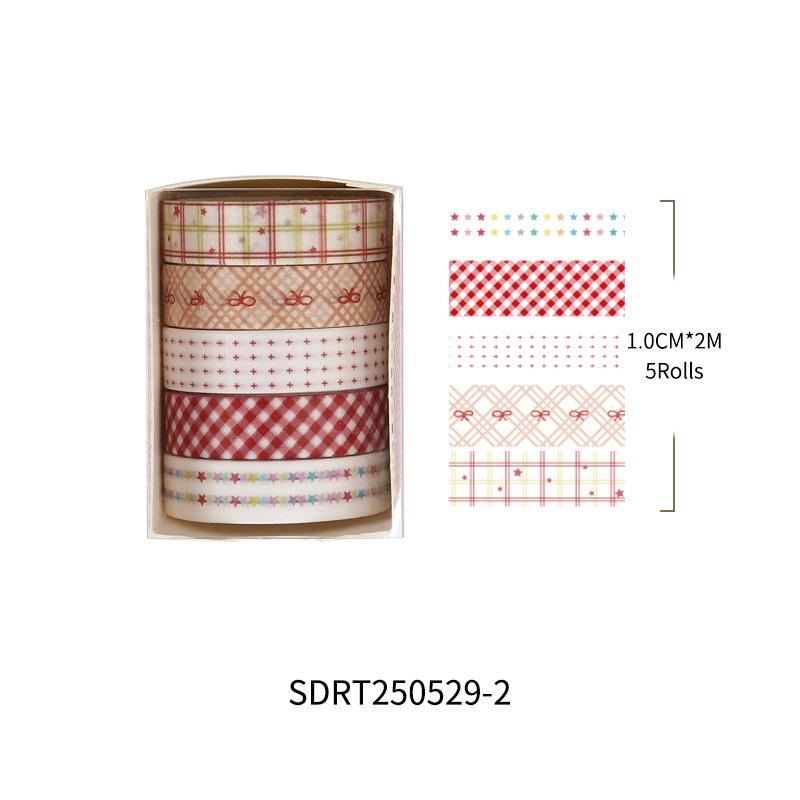 Qianmo Washi Tape Pack 5 Rolls Aesthetic Decorative Adhesive Tape for Journal Stickers DIY Supplies Bulk