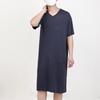 Men's Long Modal Nightgown - Short Sleeve V-Neck