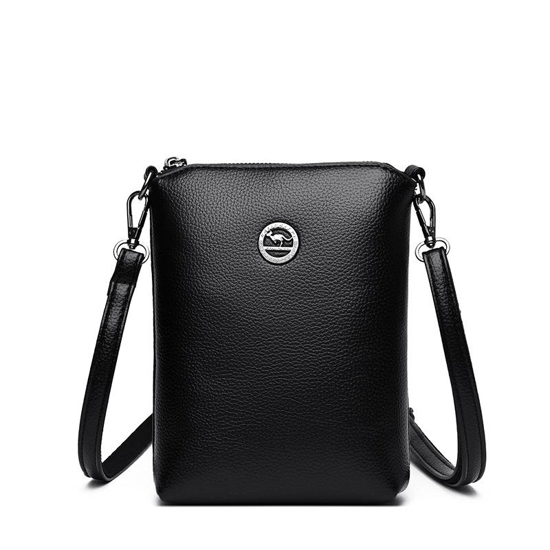 Weiche Leder geprägte Einzelschultertasche, Umhängetasche für Frauen mittleren Alters