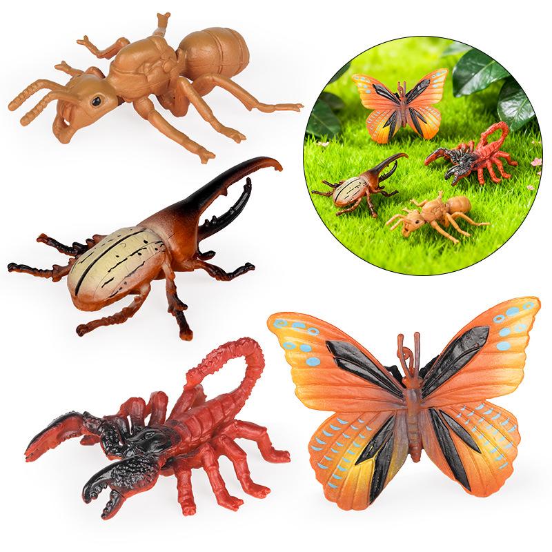 Mini Insect Model Set: Ant, Butterfly, Stag Beetle & Scorpion Toy for Kids