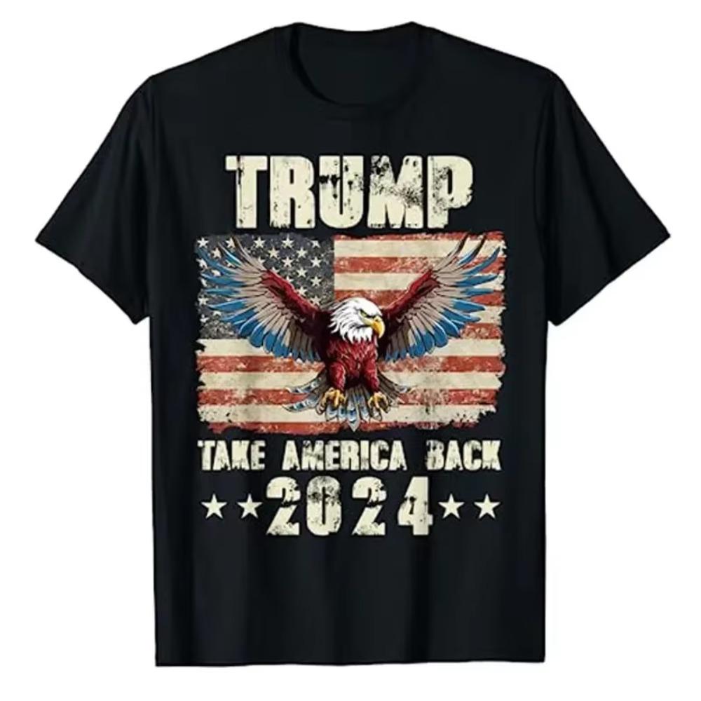 2024 Election Campaign Graphic Tee Top Trump Take America Back T-Shirt Pro Trump Support Fans Clothes Men Fashion USA Flag