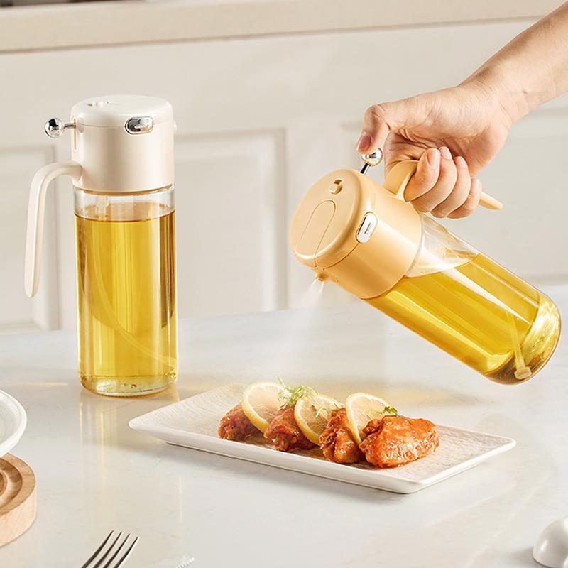 Oil Dispenser For Kitchen,550Ml Leakproof Glass Oil Bottle With Auto Flip Cap,Olive Oil Dispenser For Kitchen Cooking