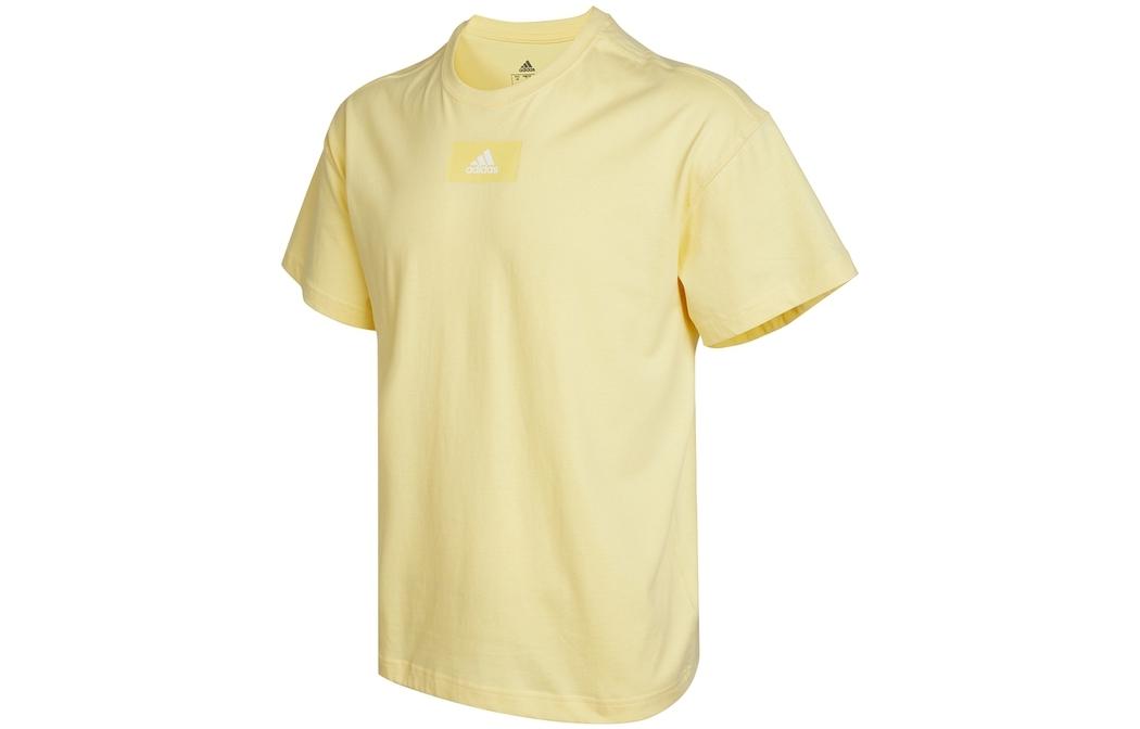 Adidas T Shirts Men s Yellow Crew Neck Moderate Straight Fit HK2854 XXL
