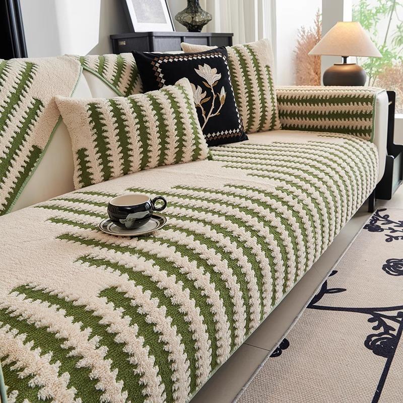 Plush Sofa Cushion Light Luxury High-End Non-Slip Seat Cushion  New Autumn And Winter Leather Sofa Cover Cover Cloth Towel