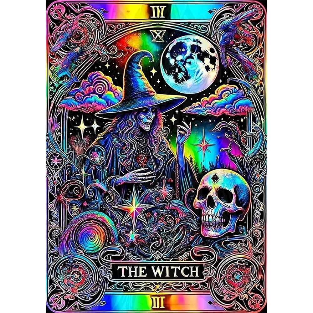 

Disney Diamond Painting Witch Colorful Tarot Style Art Illustration Cross Stitch Hanging Printed Puzzle Mosaic Embroidery Home Decor 5D DIY Art New Round 20x30cm
