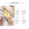 Luxury Couple Quartz Watch with Diamond Roman Dial Calendar Steel Band Couple Watch Set