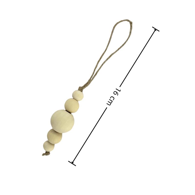 

Rustic Christmas Tree Ornament Natural Wood Bead Jute Rope Garland with Bow Gold Accents Farmhouse Hanging Decor Country Gift