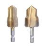 2Pcs 1/2" 3/4" Pipe Lifting Drill Bit Pipe Expansion Reamer Drill Bits with 1/4 Inch Hex Shank Water Pipe Hole Expansion