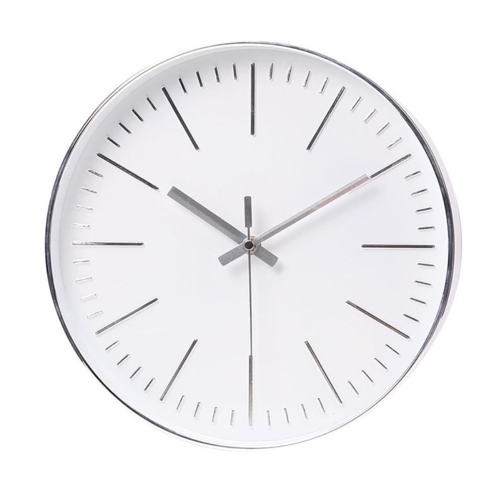 Battery Powered 12 Inch Round Silent Wall Clock with Quartz Movement for Living Room Bedroom Office Easy To Read Numerals