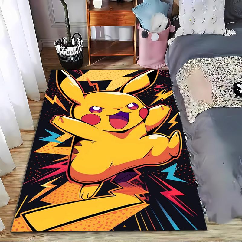 Yellow Cartoon Character Printed Carpet with Lightning Pop Art Style Suitable for use as an anti-slip for living room bedroom sofas 40x60cm( 15x23in )