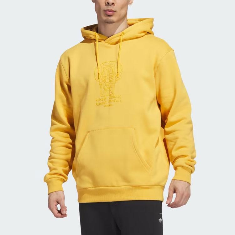 Adidas Shmoofoil Netorious Hoodie Geometric Pattern Print Loose Fit Hoodie Men Hoodies Yellow II5960