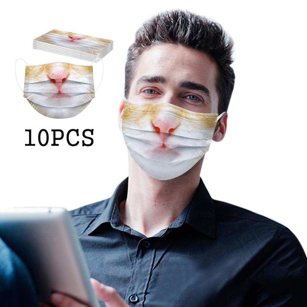 Adult Funny Animals Printing Three Layer Protective Breathable Mask
