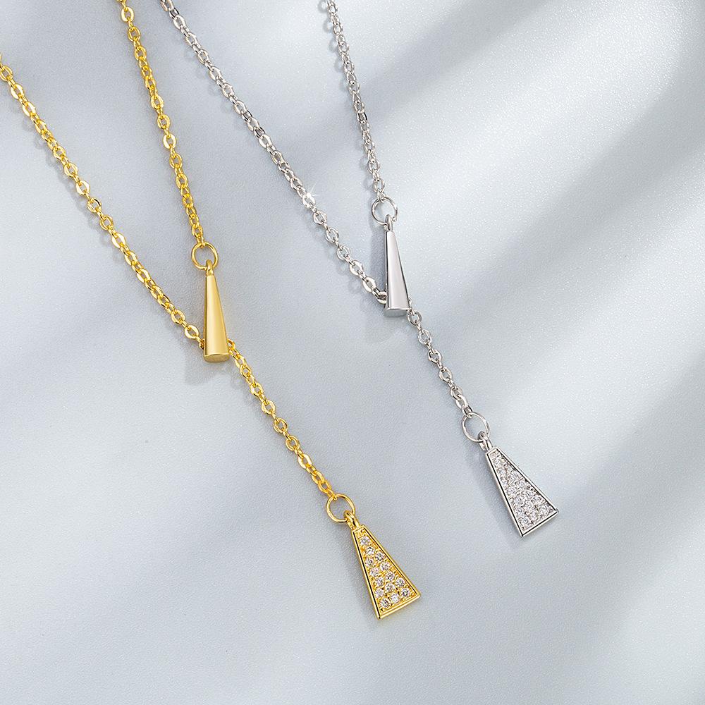 Xiaohongshu Triangular Fringed Necklace, Geometric Simple Cold Wind Advanced Sense Collarbone Chain