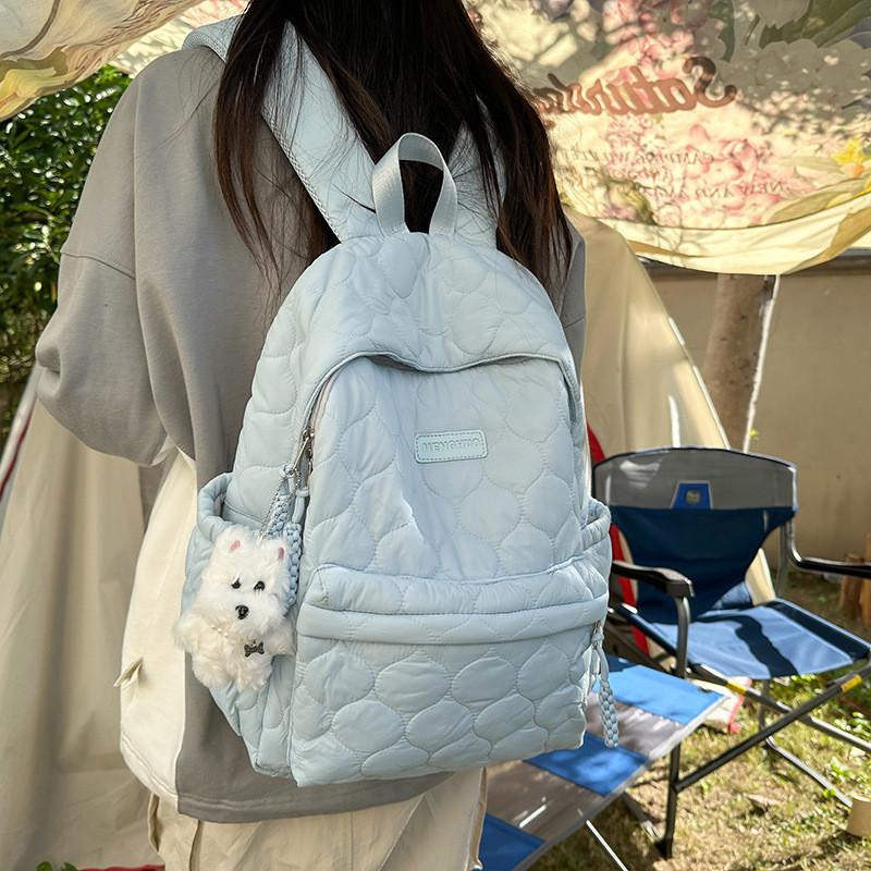 Nylon School Backpack For Teens With Padded Laptop Compartment And Pouch For Casual Travel