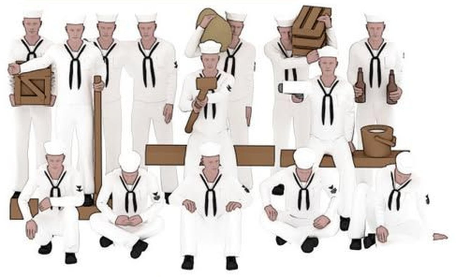 

Triumph Model WW2 US Navy Sailor Summer Uniform 100 Pieces Plastic Model Parts TRFP35011 1/350 (Ship)