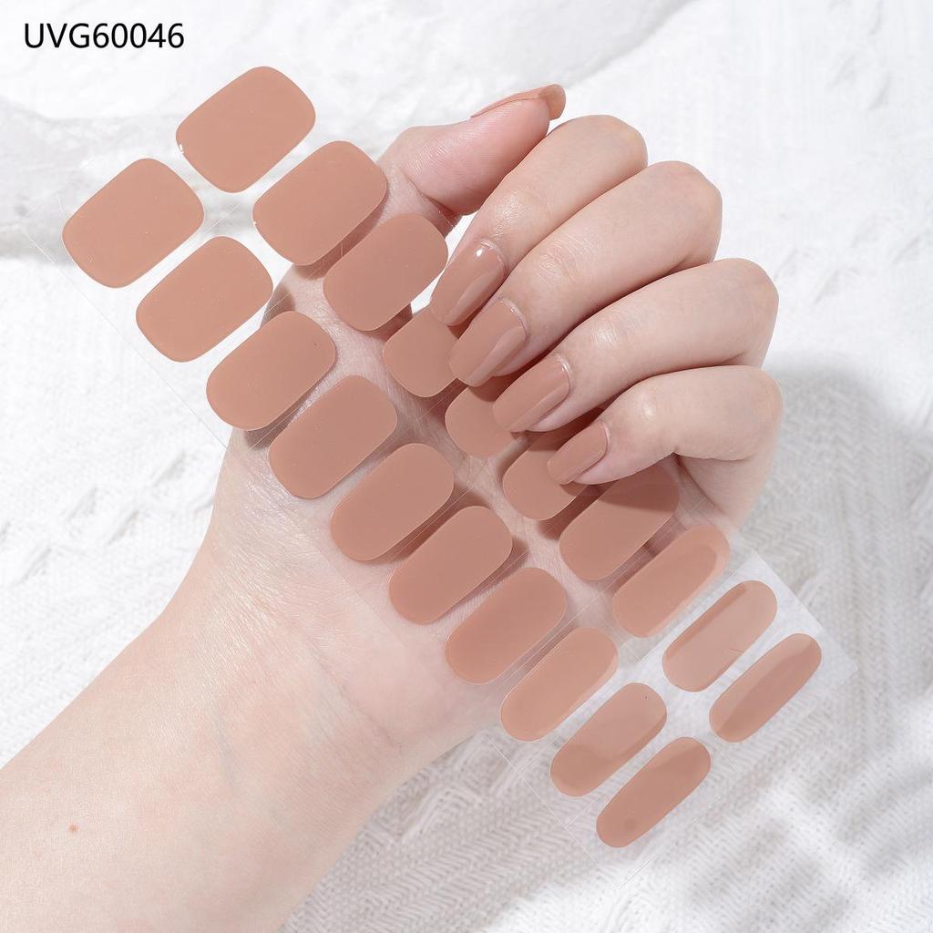 Transparent Nude UV Gel Nail Art Stickers: Semi-Cured, Semi-Baked Manicure Sheets