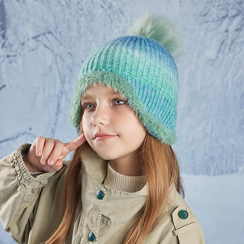 Childrens Knitted Cap With Windproof Design And Soft Acrylic Material For Winter