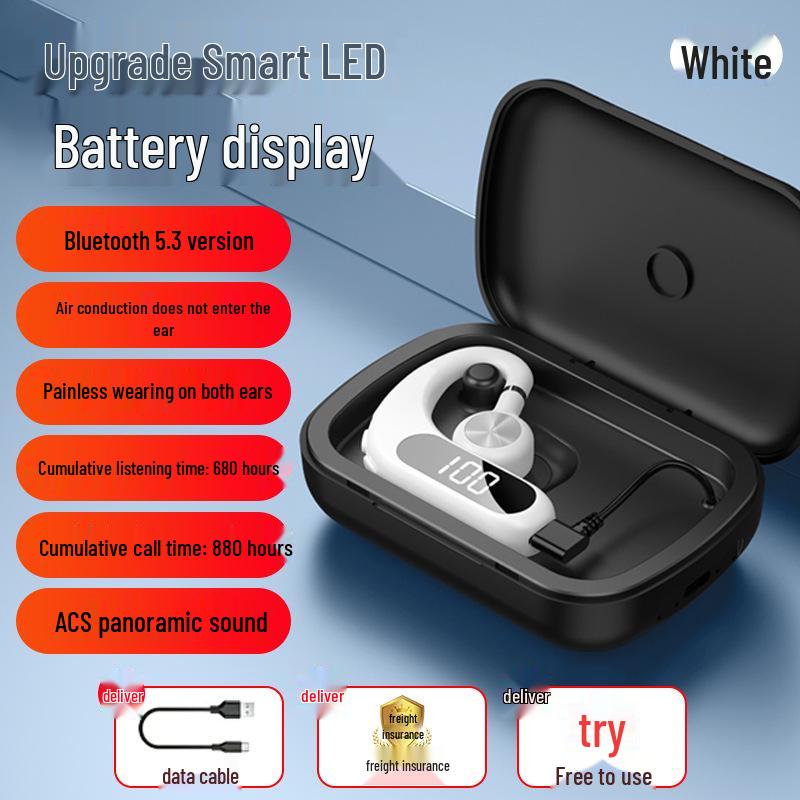 Model V28 Wireless Bone Conduction Ear-Hook Headphones with Long Battery Life 