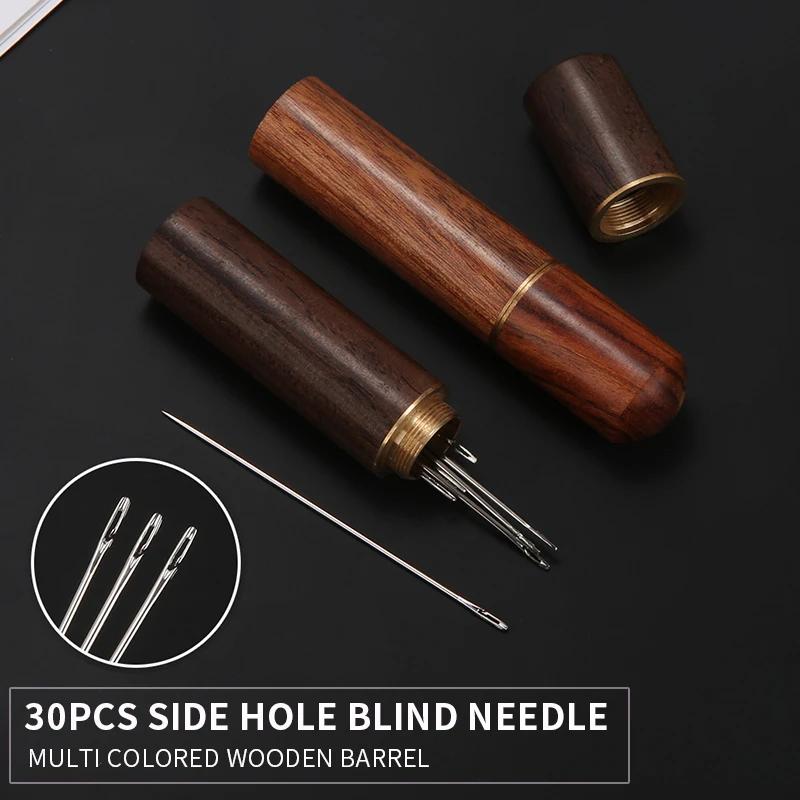 Home SelfThreadingNeedle 30Pcs Side Hole Blind Sewing Needles Stainless Steel Elderly Needles Hand Sewing Stitching Pin