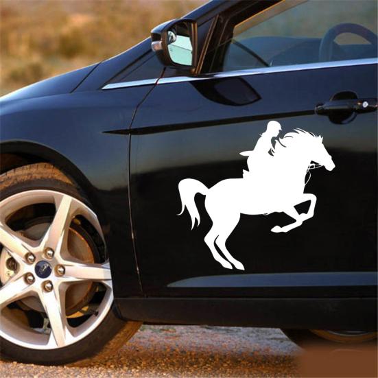 Riding Horse Car Styling Stickers Window Bumper Vehicle Decal Sport Decoration