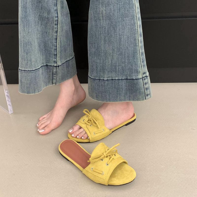 Fashion SUOJIALUN 2025 New Brand Women Slipper Fashion Open Toe Slip On Ladies Casual Slides Soft Flat Heel Outdoor Dress Flip Flop Shoe