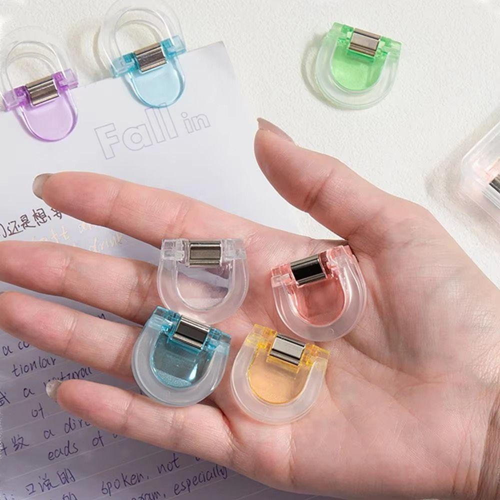 10Pcs Transparent Book Label Clip Strong Clip Paper Clips Set Durable Trouser Leg Clips  Office Use