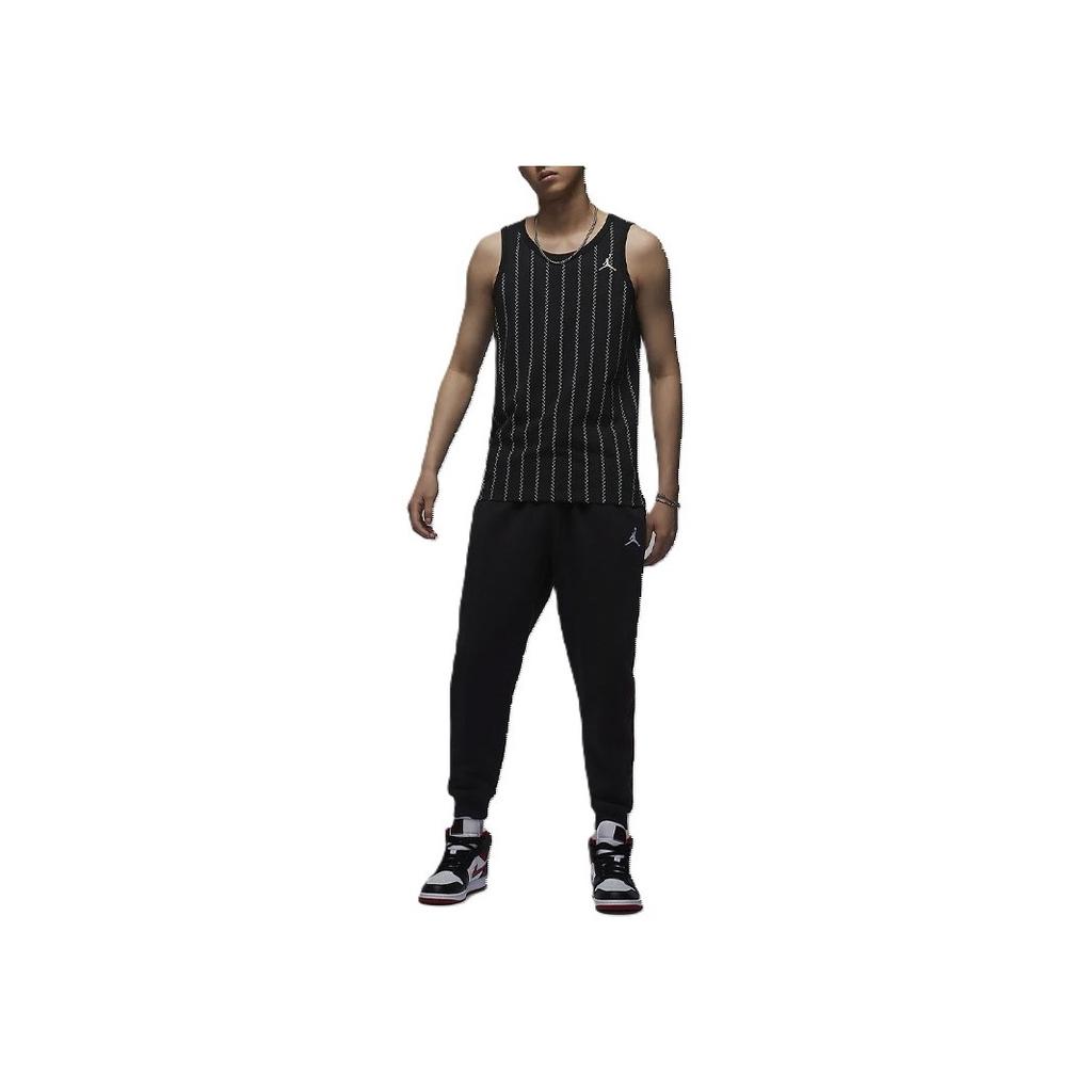 Jordan Flight MVP Simple Comfortable Striped Digital Print Crew Neck Tank Top Men Tops Black FN5993-010