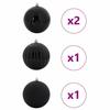 XXL Christmas Ornament Set 4 pcs Black Plastic