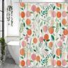 Vanilla Peach Shower Curtain, Bathroom Decorative Shower Curtain, Waterproof Shower Curtain with Hooks