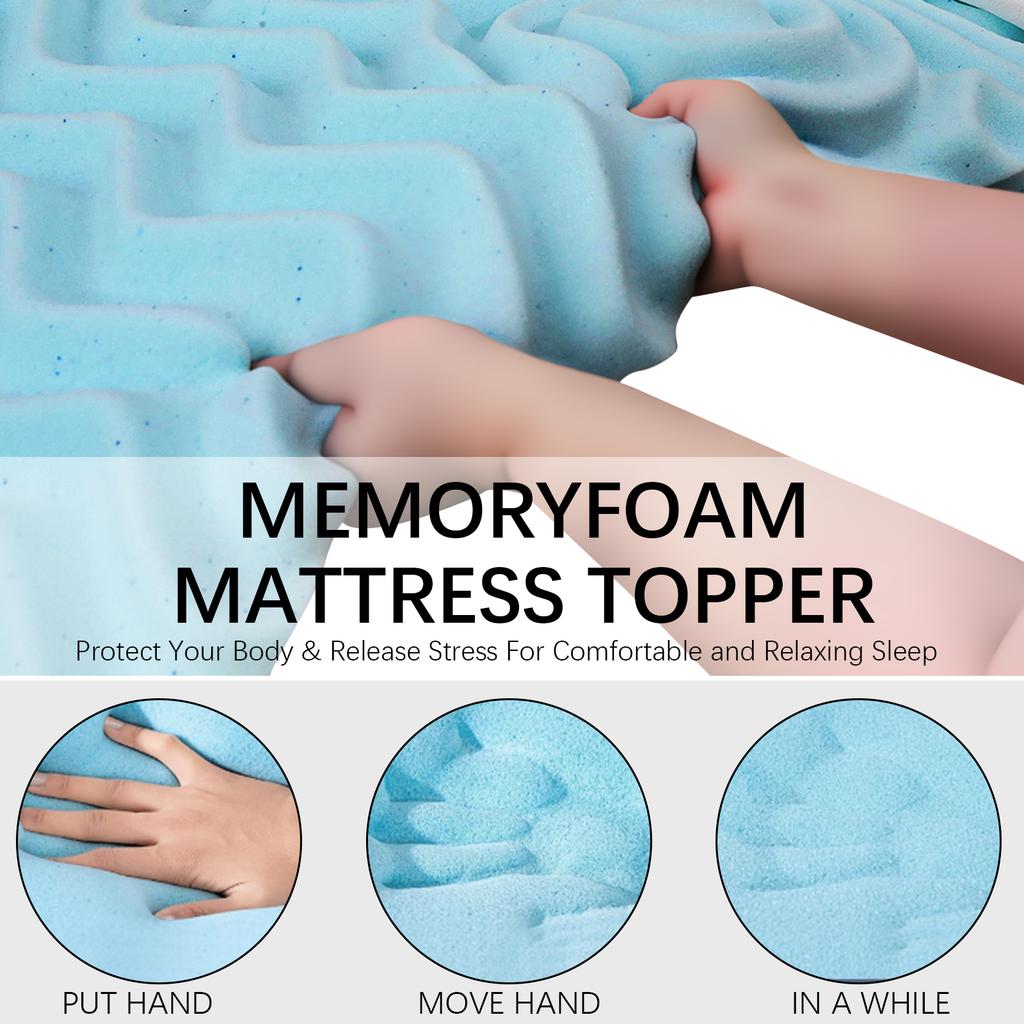 Queen Mattress Topper Memory Foam Mattress Topper with Hardness Gel Topper Soft Cooling Bed Pad for Pressure Relief Body Support