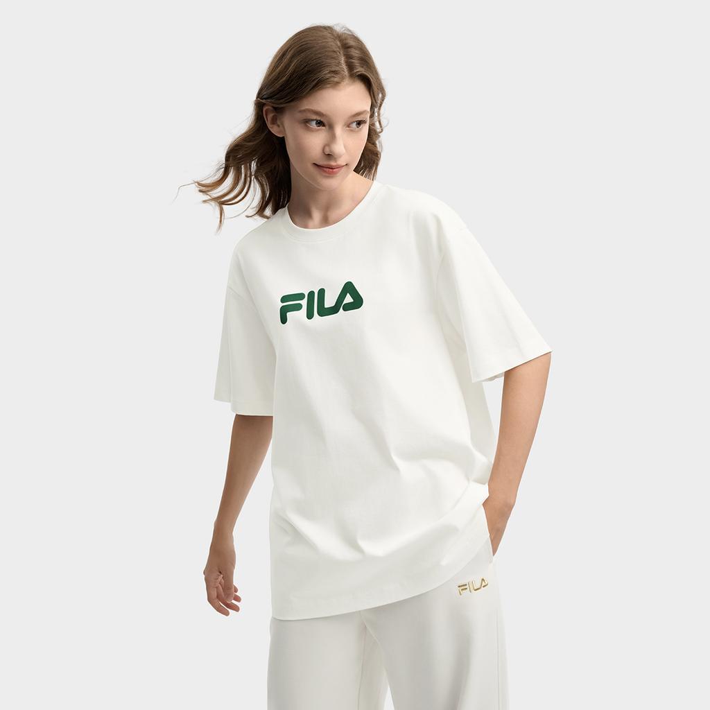 FILA Original Colorful Fashion Simple Classic Retro Large Logo Sports Trendy Casual Versatile Comfortable Loose Short Sleeve T-Shirt F51U619102FTQ
