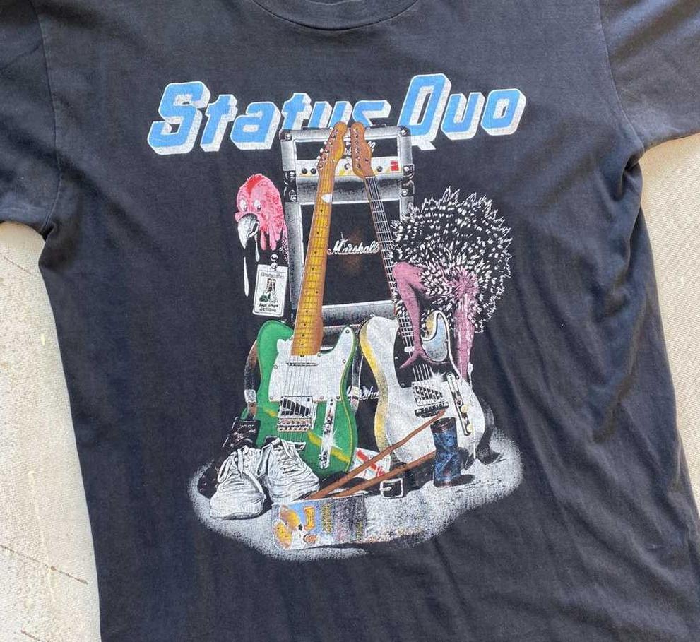 Vintage Status Quo Band Gifts For Fan Cotton Unisex T-Shirt BT664 Unisex T-Shirt XXL